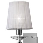 M3864 Tiffany Wall Lamp 1+1 Light E14 White Shade Polished Chrome/Crystal