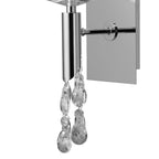 M3864 Tiffany Wall Lamp 1+1 Light E14 White Shade Polished Chrome/Crystal