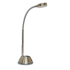 M8143/1 Tobias Table Lamp 1 Light 3W LED Satin Nickel/Frosted Acrylic/Polished Chrome