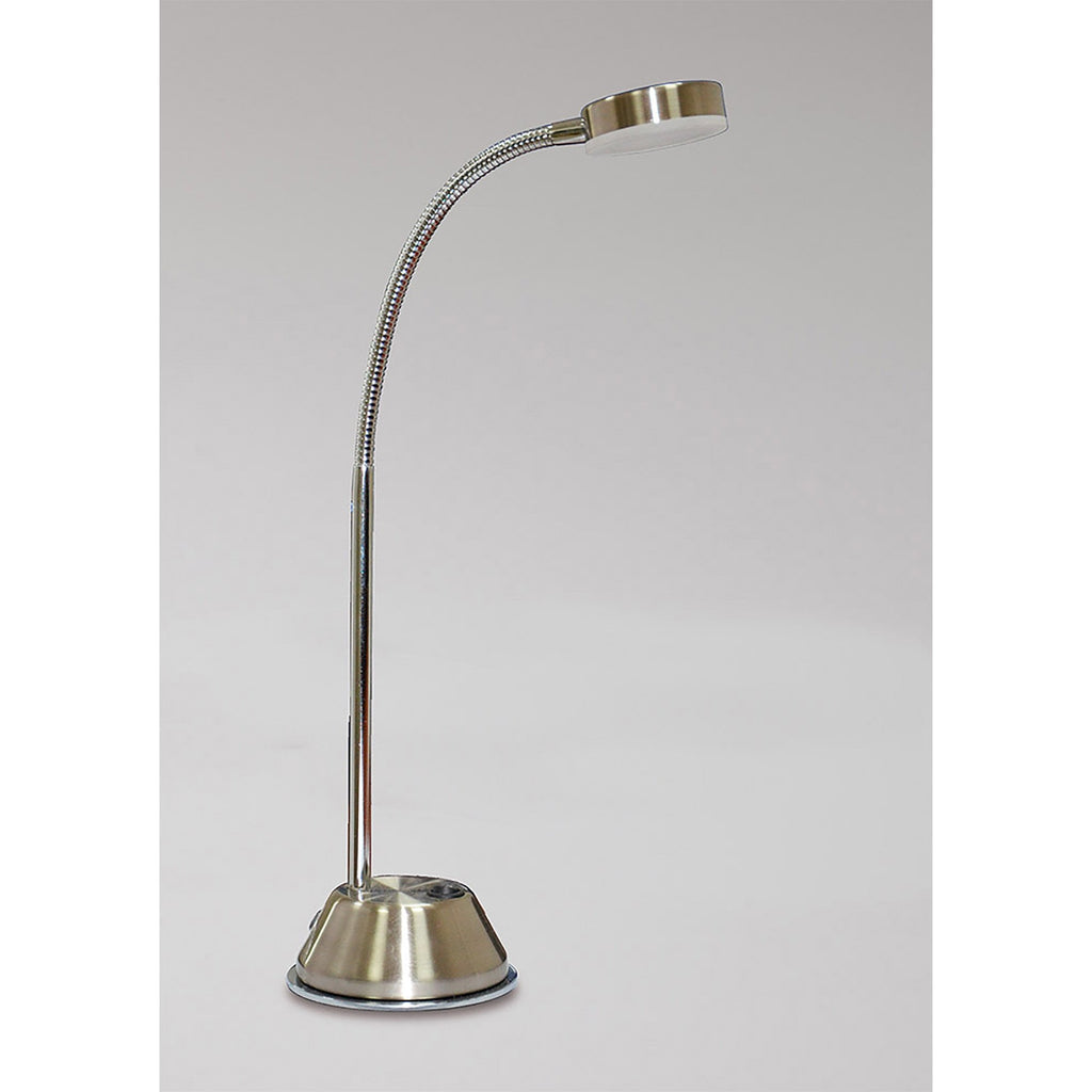 M8143/1 Tobias Table Lamp 1 Light 3W LED Satin Nickel/Frosted Acrylic/Polished Chrome