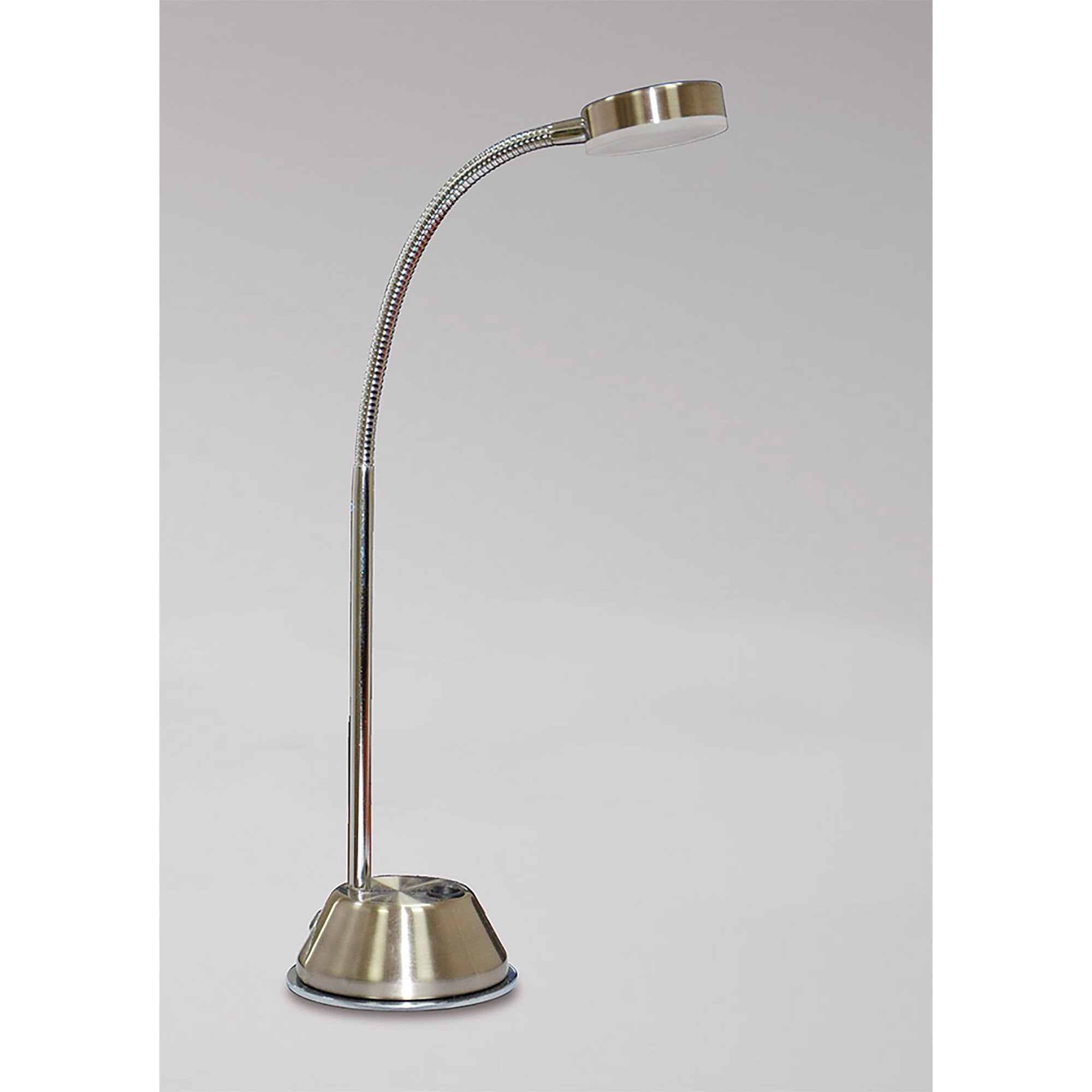 M8143/1 Tobias Table Lamp 1 Light 3W LED Satin Nickel/Frosted Acrylic/Polished Chrome