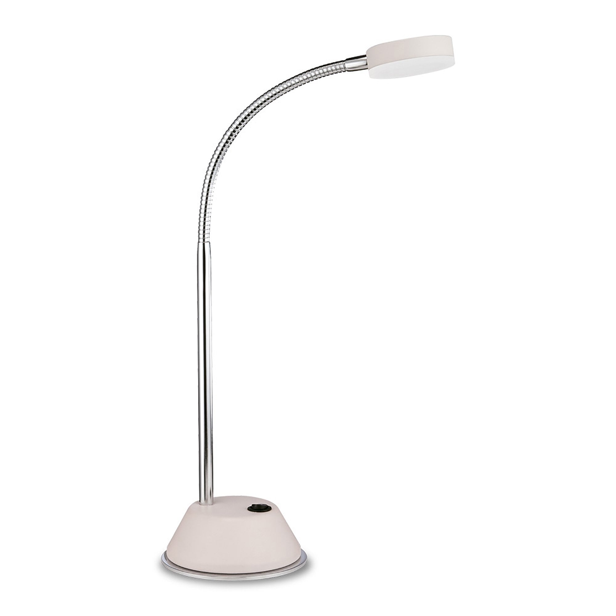 M8140/1 Tobias Table Lamp 1 Light 3W LED Matt White/Frosted Acrylic/Polished Chrome