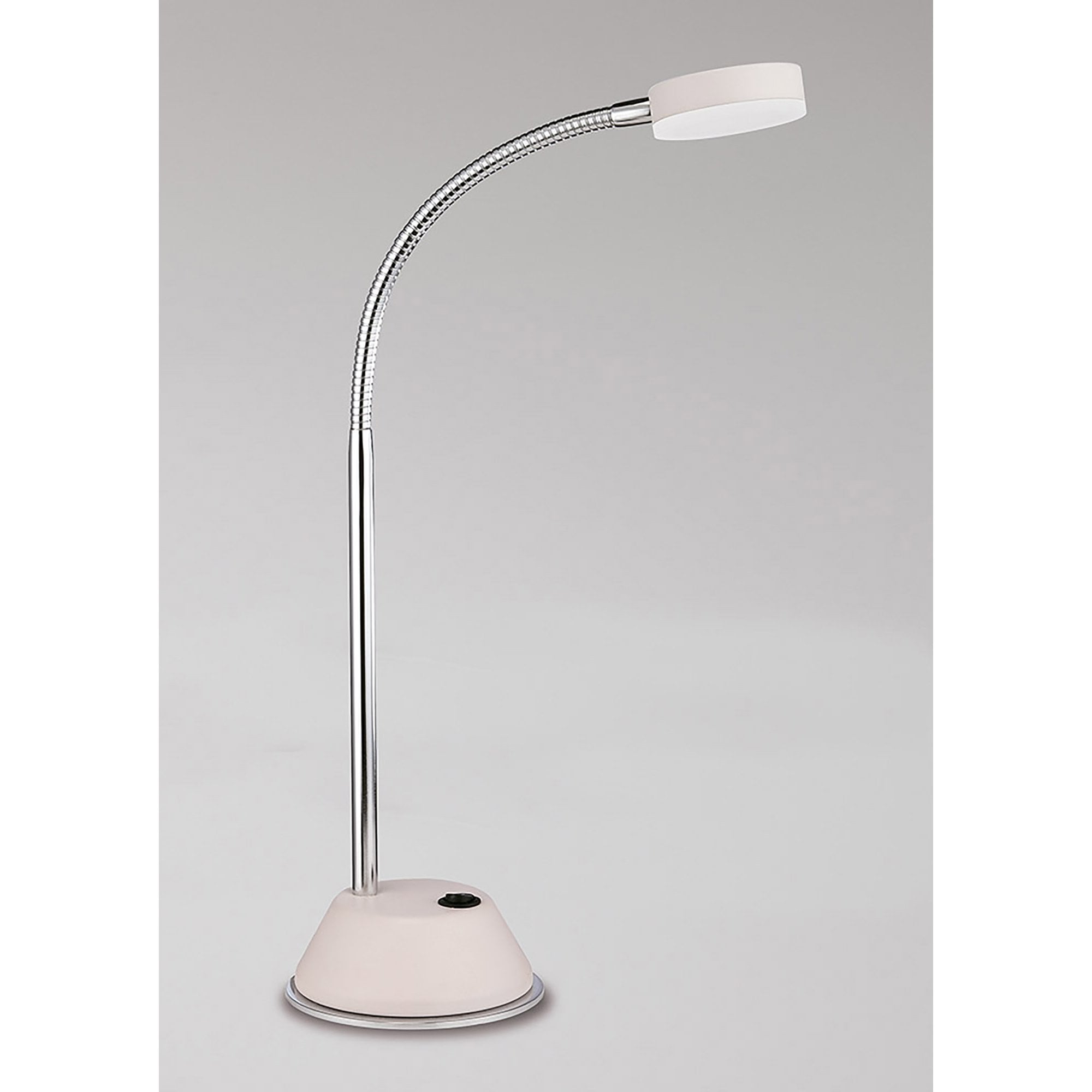 M8140/1 Tobias Table Lamp 1 Light 3W LED Matt White/Frosted Acrylic/Polished Chrome