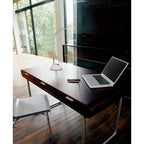 M8141/1 Tobias Table Lamp 1 Light 3W LED Matt Black/Frosted Acrylic/Polished Chrome
