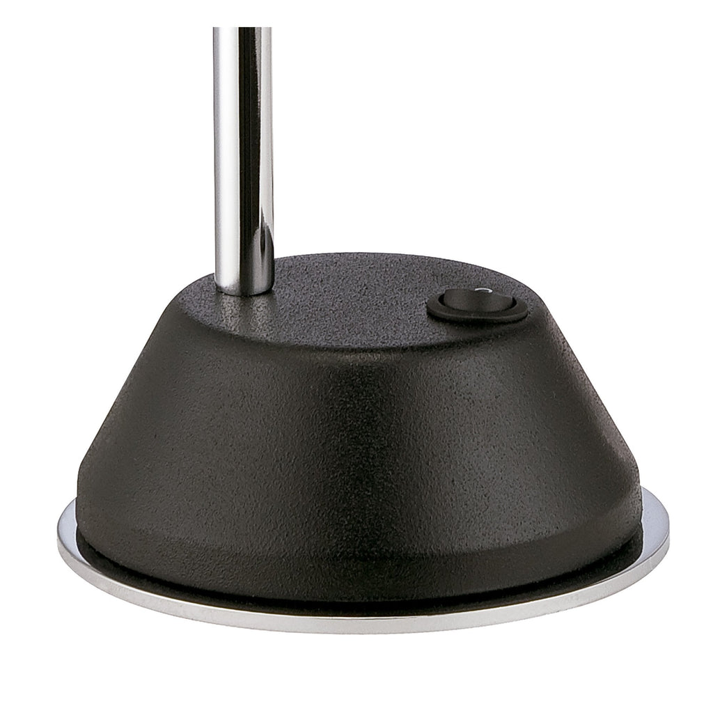 M8141/1 Tobias Table Lamp 1 Light 3W LED Matt Black/Frosted Acrylic/Polished Chrome
