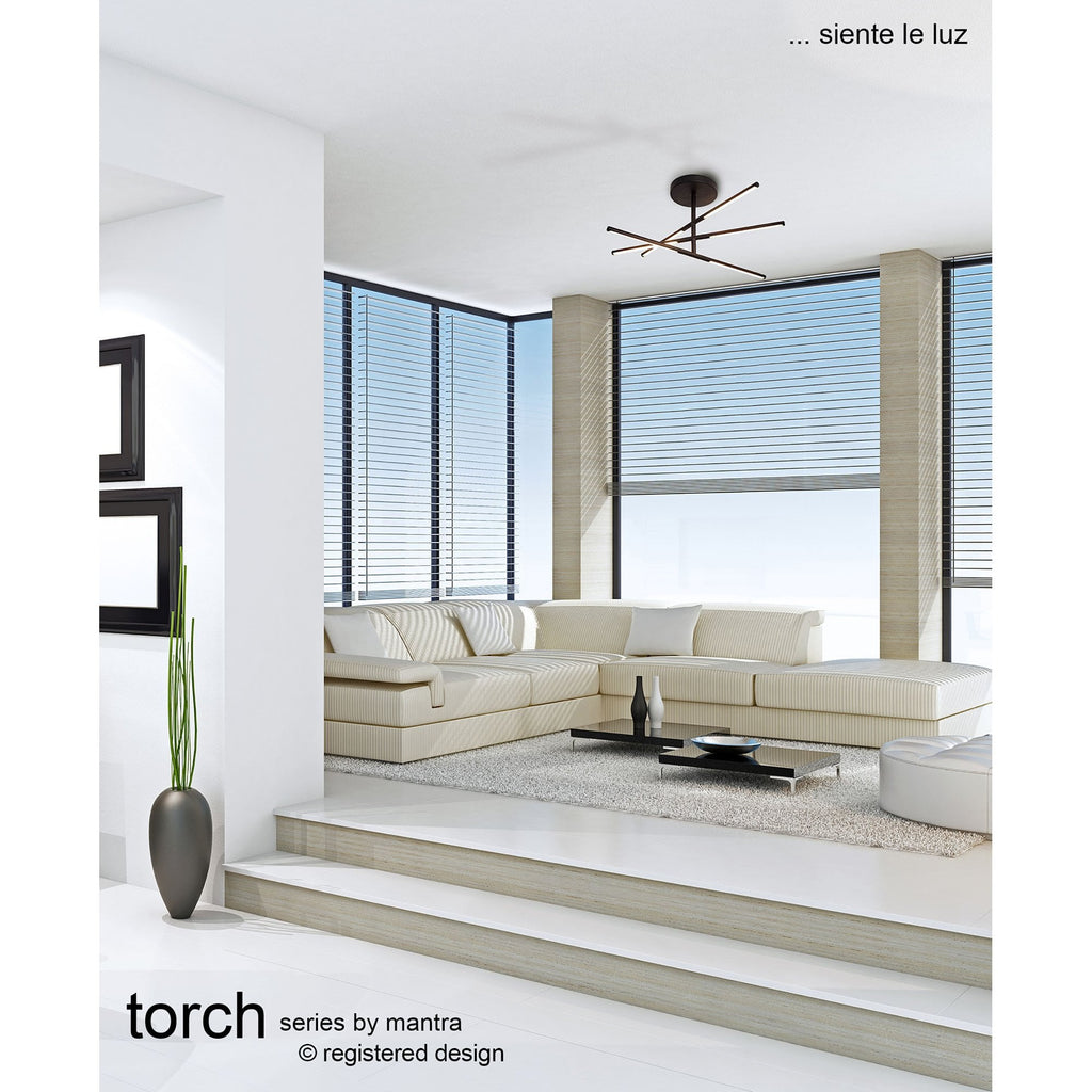 M6828 Torch Semi Flush 36W LED Sand Black