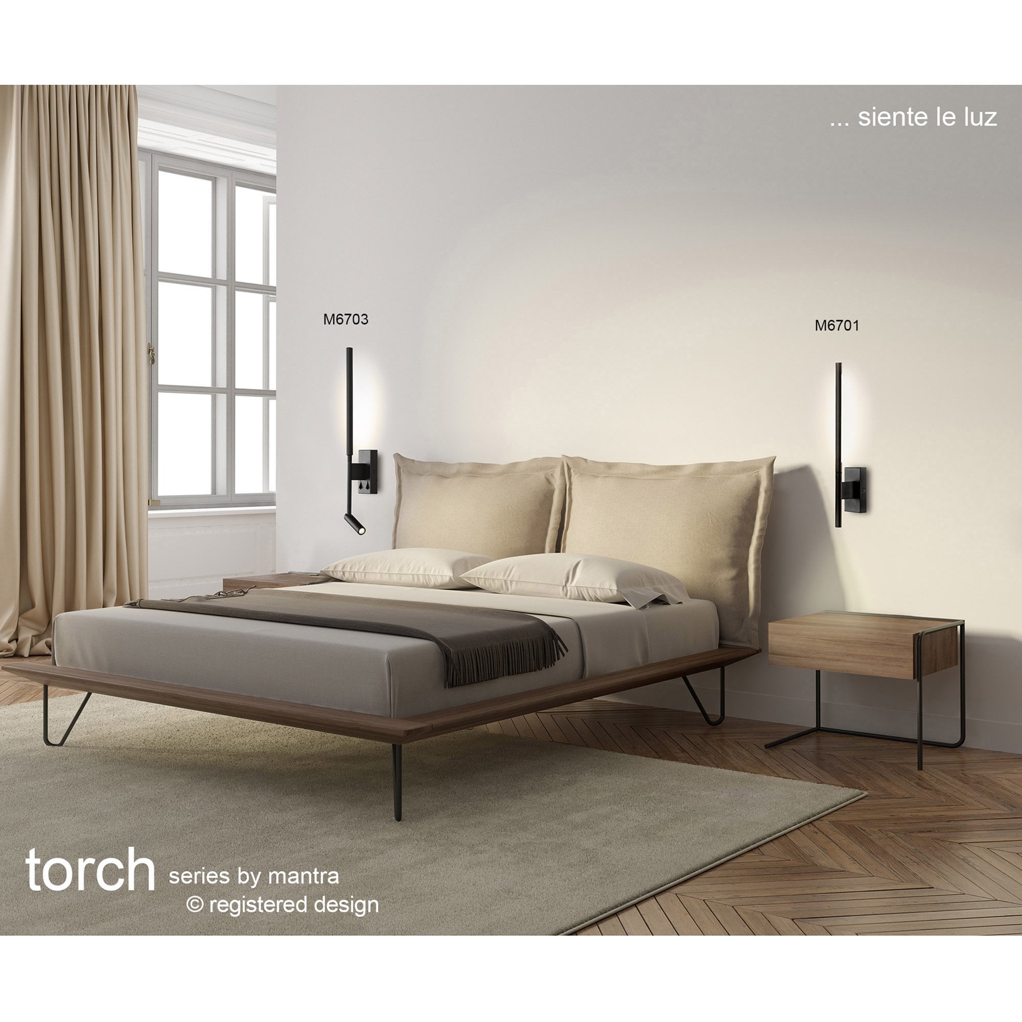 M6703 Torch Wall + Reading Light 6W + 3W LED Sand Black