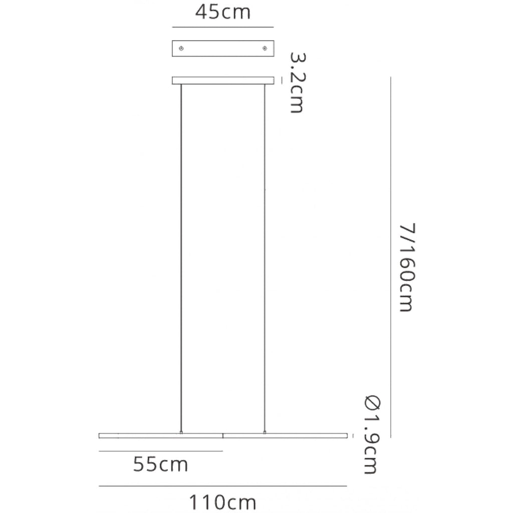 M6826 Torch Linear Pendant 22W LED Sand Black