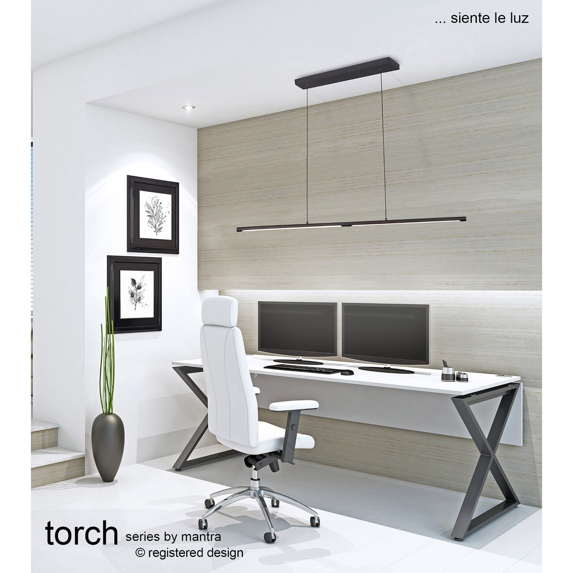 M6826 Torch Linear Pendant 22W LED Sand Black
