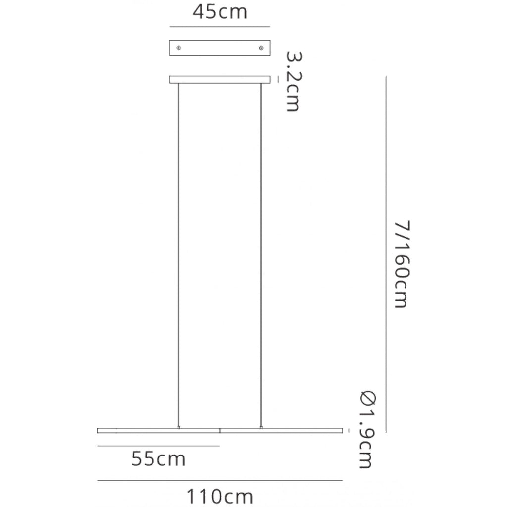 M6825 Torch Linear Pendant 22W LED Sand White