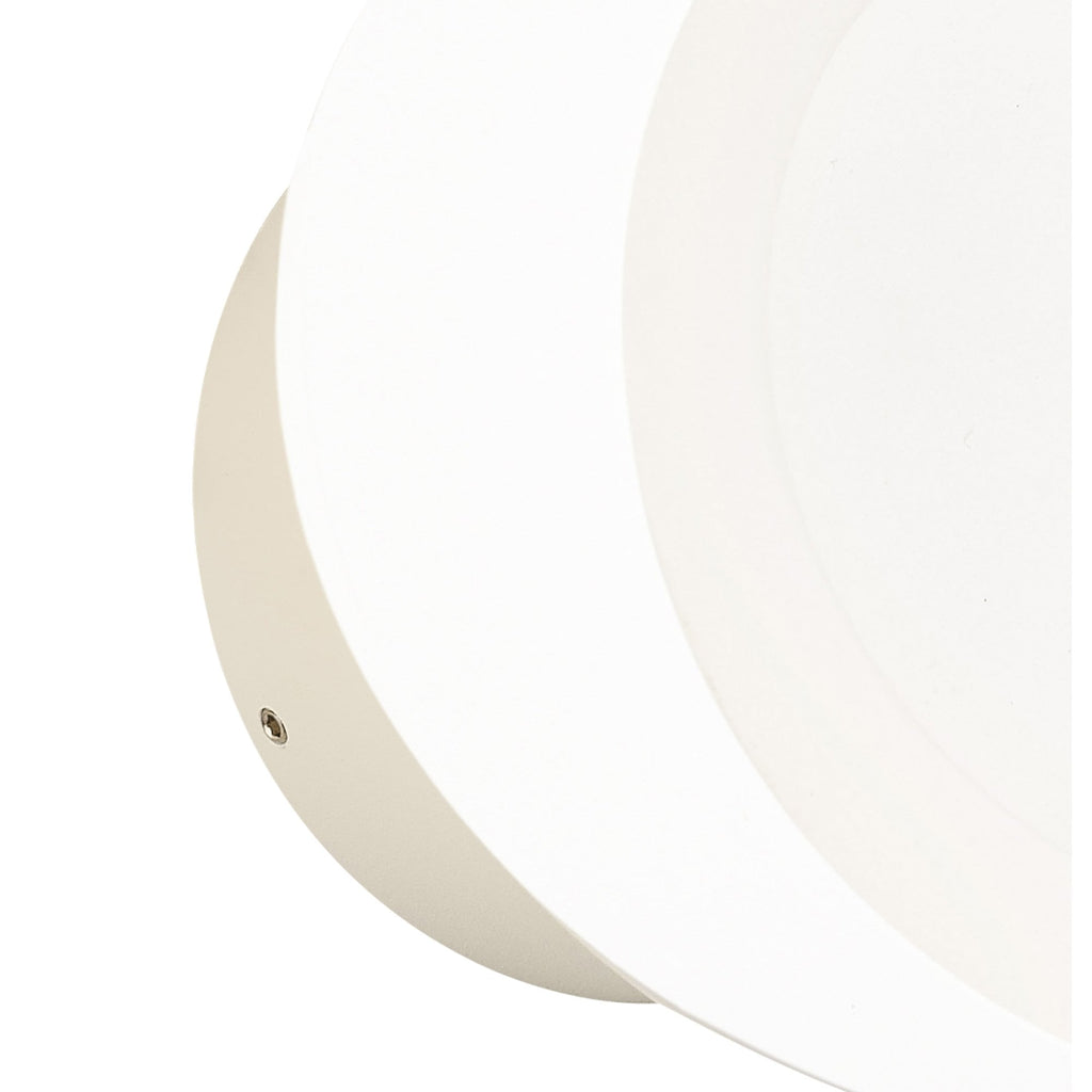 M6654 Tsunami 1 Light Round Wall Lamp 12W LED Sand White