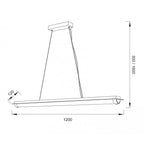 M5530 Tube Pendant 36W LED Polished Chrome/Mirror / Sand Diamond