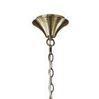 M3871/CS Tiffany Pendant 6+6 Light E14+G9 Antique Brass Cream Shades & Clear Crystal