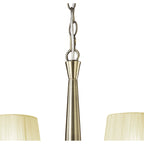 M3871/CS Tiffany Pendant 6+6 Light E14+G9 Antique Brass Cream Shades & Clear Crystal