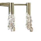 M3871/CS Tiffany Pendant 6+6 Light E14+G9 Antique Brass Cream Shades & Clear Crystal