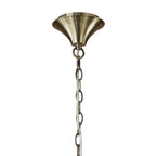 M3871/WS Tiffany Pendant 6+6 Light E14+G9 Antique Brass White Shades & Clear Crystal