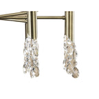M3871/WS Tiffany Pendant 6+6 Light E14+G9 Antique Brass White Shades & Clear Crystal