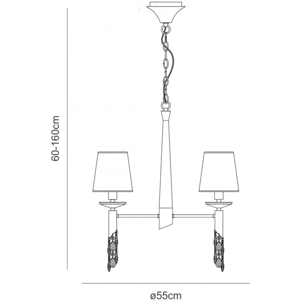 M3872/CS Tiffany Pendant 4+4 Light E14+G9 Antique Brass Cream Shades & Clear Crystal