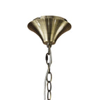M3872/CS Tiffany Pendant 4+4 Light E14+G9 Antique Brass Cream Shades & Clear Crystal