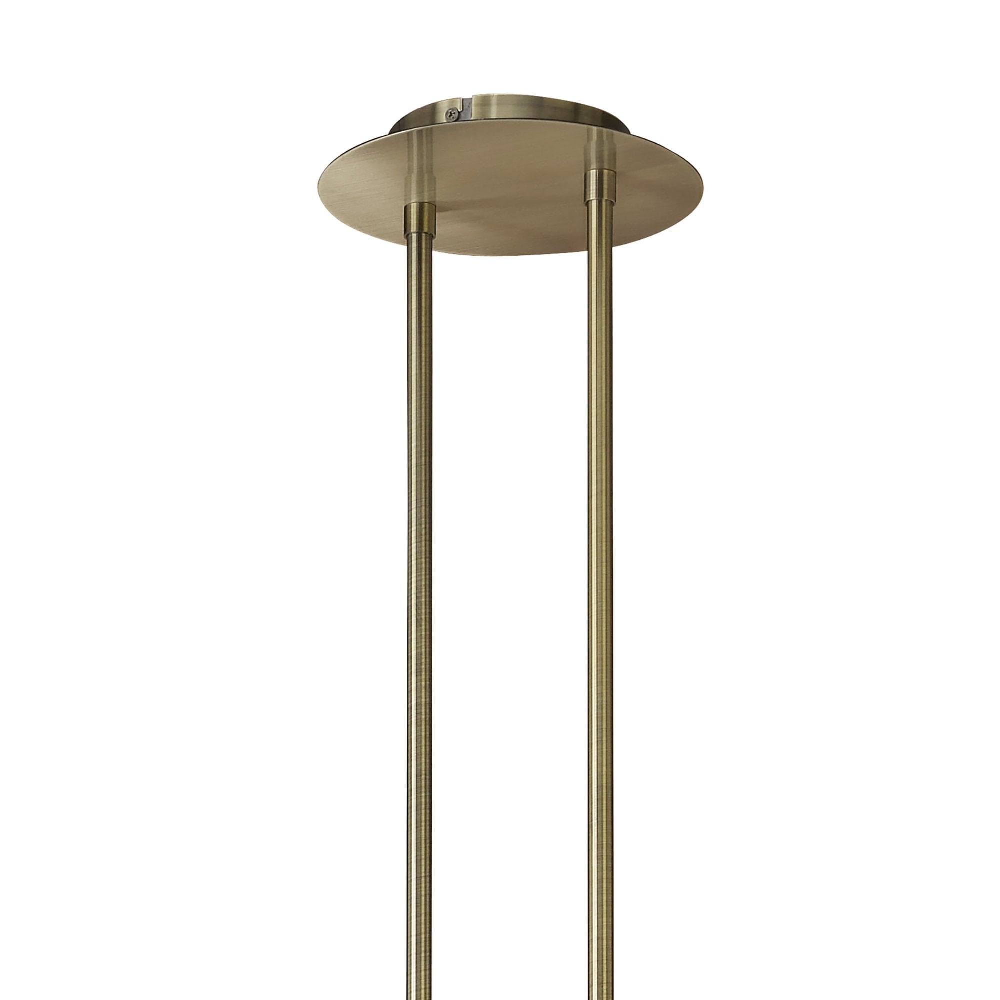 M3873/CS Tiffany Pendant 6+6 Light E27+G9 Oval Antique Brass Cream Shade & Clear Crystal
