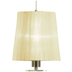 M3875/CS Tiffany Linear Pendant 3+3 Light E27+G9 Line Antique Brass Cream Shades & Clear Crystal
