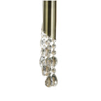 M3875/CS Tiffany Linear Pendant 3+3 Light E27+G9 Line Antique Brass Cream Shades & Clear Crystal