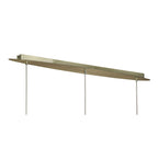 M3875/WS Tiffany Linear Pendant 3+3 Light E27+G9 Line Antique Brass White Shades & Clear Crystal