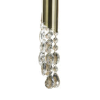 M3875/WS Tiffany Linear Pendant 3+3 Light E27+G9 Line Antique Brass White Shades & Clear Crystal