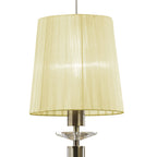 M3877/CS Tiffany Pendant 5+5 Light E27+G9 Spiral Antique Brass Cream Shades & Clear Crystal