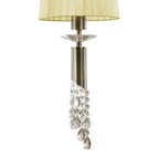 M3877/CS Tiffany Pendant 5+5 Light E27+G9 Spiral Antique Brass Cream Shades & Clear Crystal