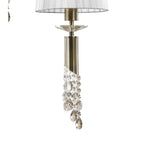 M3877/WS Tiffany Pendant 5+5 Light E27+G9 Spiral Antique Brass White Shades & Clear Crystal