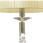 M3878/CS Tiffany Pendant 3+1 Light E27+G9 Antique Brass Cream Shade & Clear Crystal