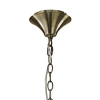 M3880/CS Tiffany Pendant 3+3 Light E14+G9 Antique Brass Cream Shade & Clear Crystal
