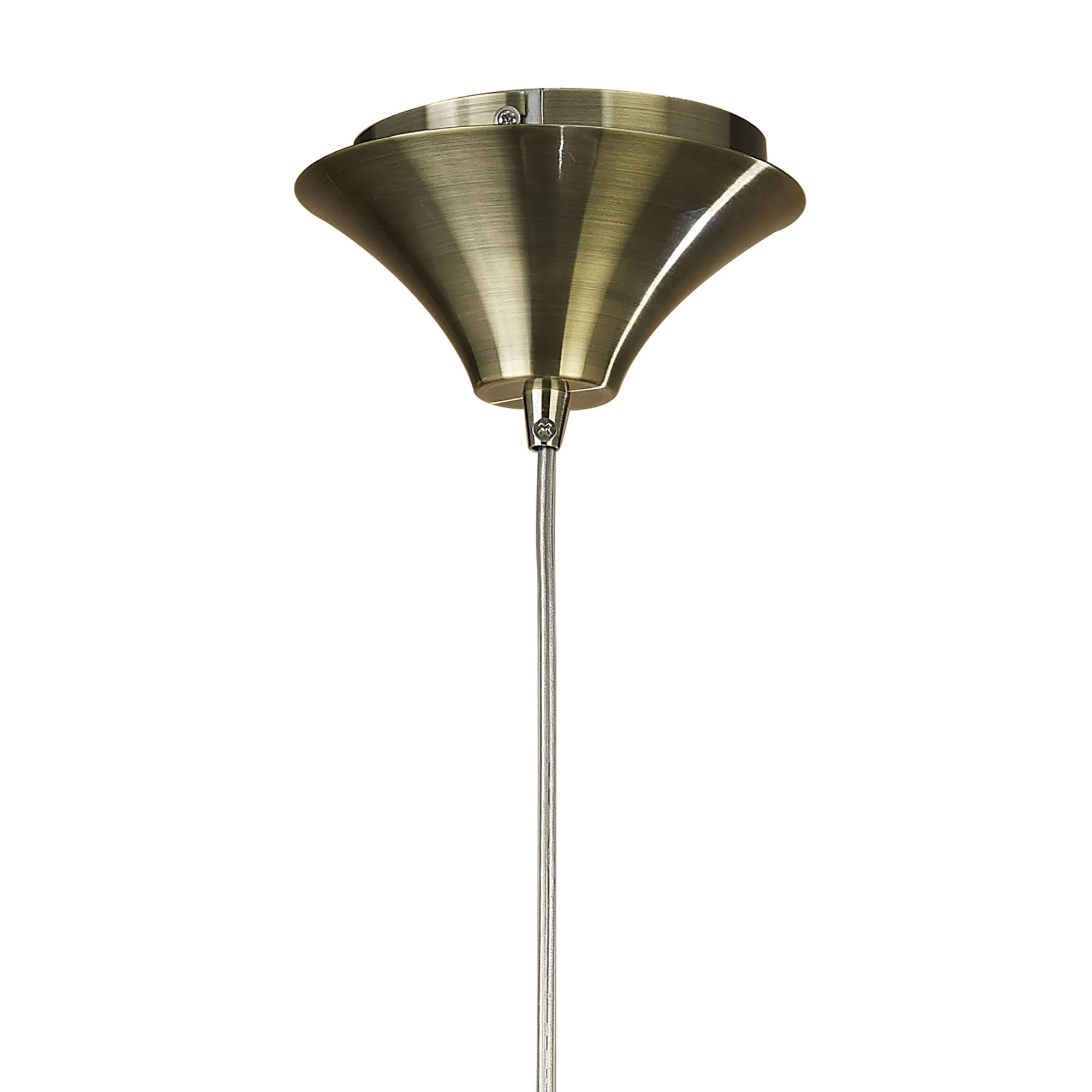M3881/CS Tiffany Pendant 1+1 Light E27+G9 Antique Brass Cream Shade & Clear Crystal
