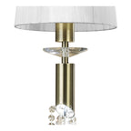 M3881/WS Tiffany Pendant 1+1 Light E27+G9 Antique Brass White Shade & Clear Crystal