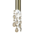 M3881/WS Tiffany Pendant 1+1 Light E27+G9 Antique Brass White Shade & Clear Crystal