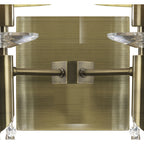 M3883/S/CS Tiffany Wall Lamp Switched 2+2 Light E14+G9 Antique Brass Cream Shades & Clear Crystal