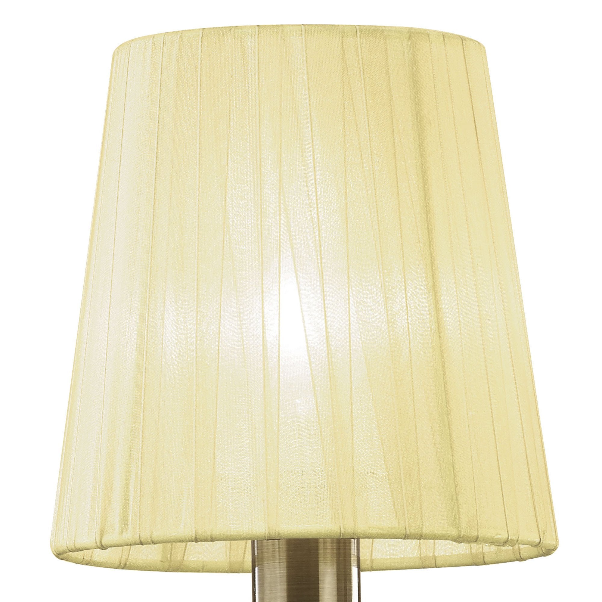 M3883/S/CS Tiffany Wall Lamp Switched 2+2 Light E14+G9 Antique Brass Cream Shades & Clear Crystal