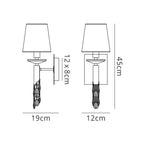 M3884/S/CS Tiffany Wall Lamp Switched 1+1 Light E14+G9 Antique Brass Cream Shade & Clear Crystal