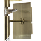 M3884/S/CS Tiffany Wall Lamp Switched 1+1 Light E14+G9 Antique Brass Cream Shade & Clear Crystal
