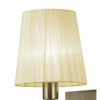 M3884/S/CS Tiffany Wall Lamp Switched 1+1 Light E14+G9 Antique Brass Cream Shade & Clear Crystal
