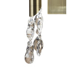 M3884/S/CS Tiffany Wall Lamp Switched 1+1 Light E14+G9 Antique Brass Cream Shade & Clear Crystal