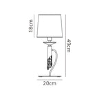 M3888/CS Tiffany Table Lamp 1+1 Light E14+G9 Antique Brass Cream Shade & Clear Crystal