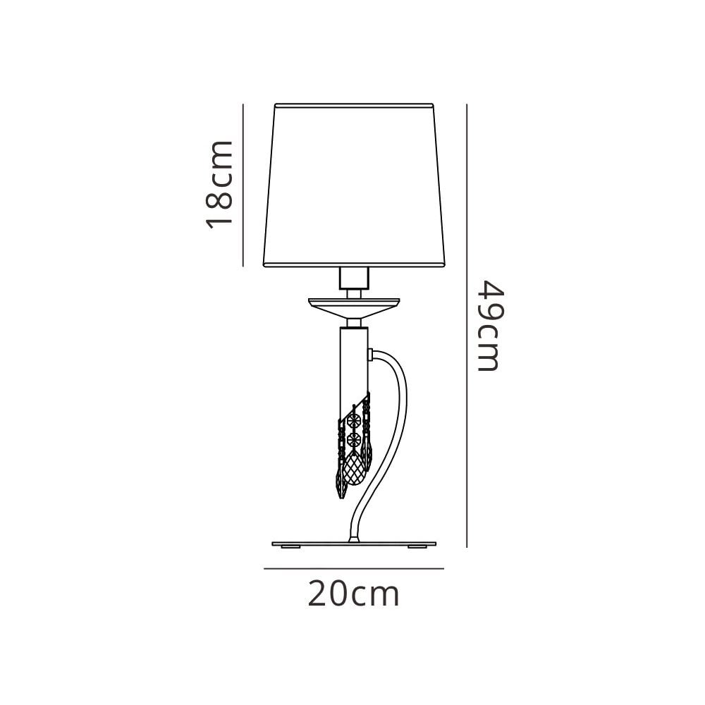 M3888/CS Tiffany Table Lamp 1+1 Light E14+G9 Antique Brass Cream Shade & Clear Crystal