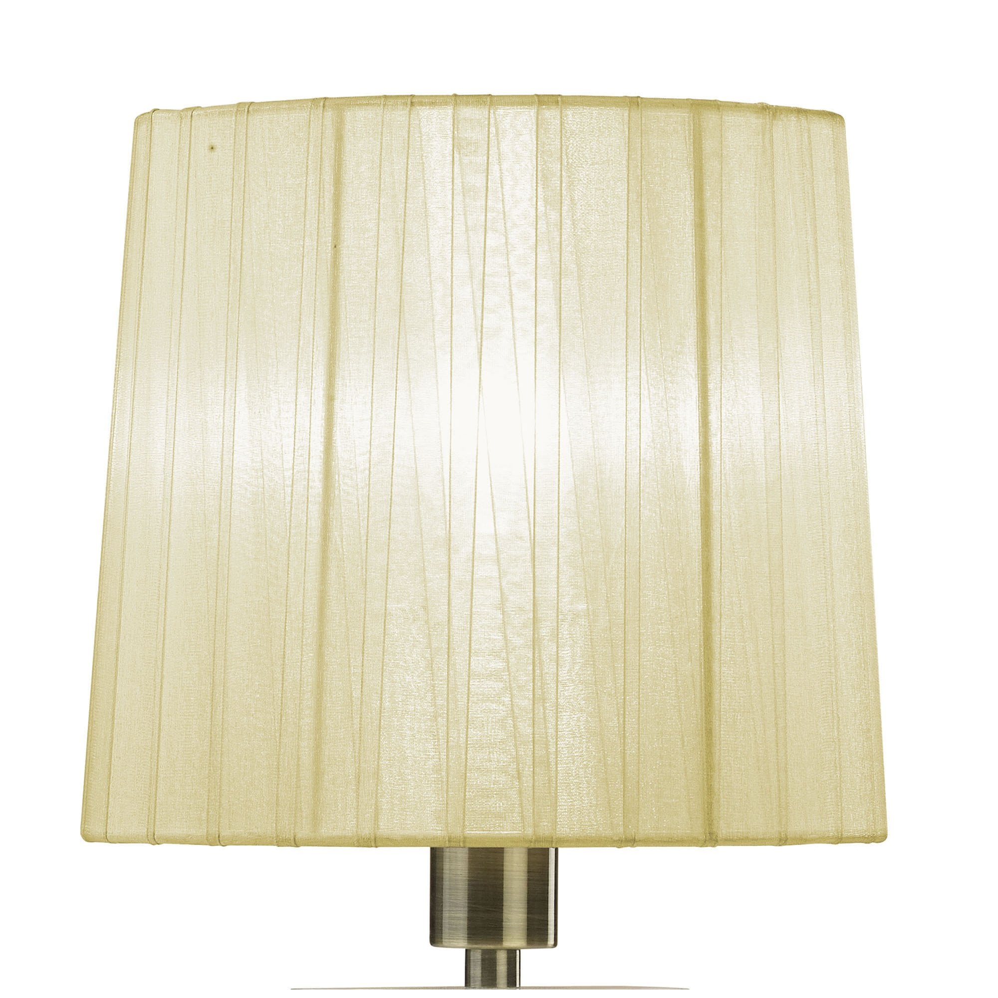 M3888/CS Tiffany Table Lamp 1+1 Light E14+G9 Antique Brass Cream Shade & Clear Crystal