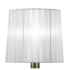 M3888/WS Tiffany Table Lamp 1+1 Light E14+G9 Antique Brass White Shade & Clear Crystal