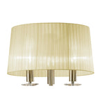 M3889/CS Tiffany Floor Lamp 3+3 Light E27+G9 Antique Brass Cream Shade & Clear Crystal
