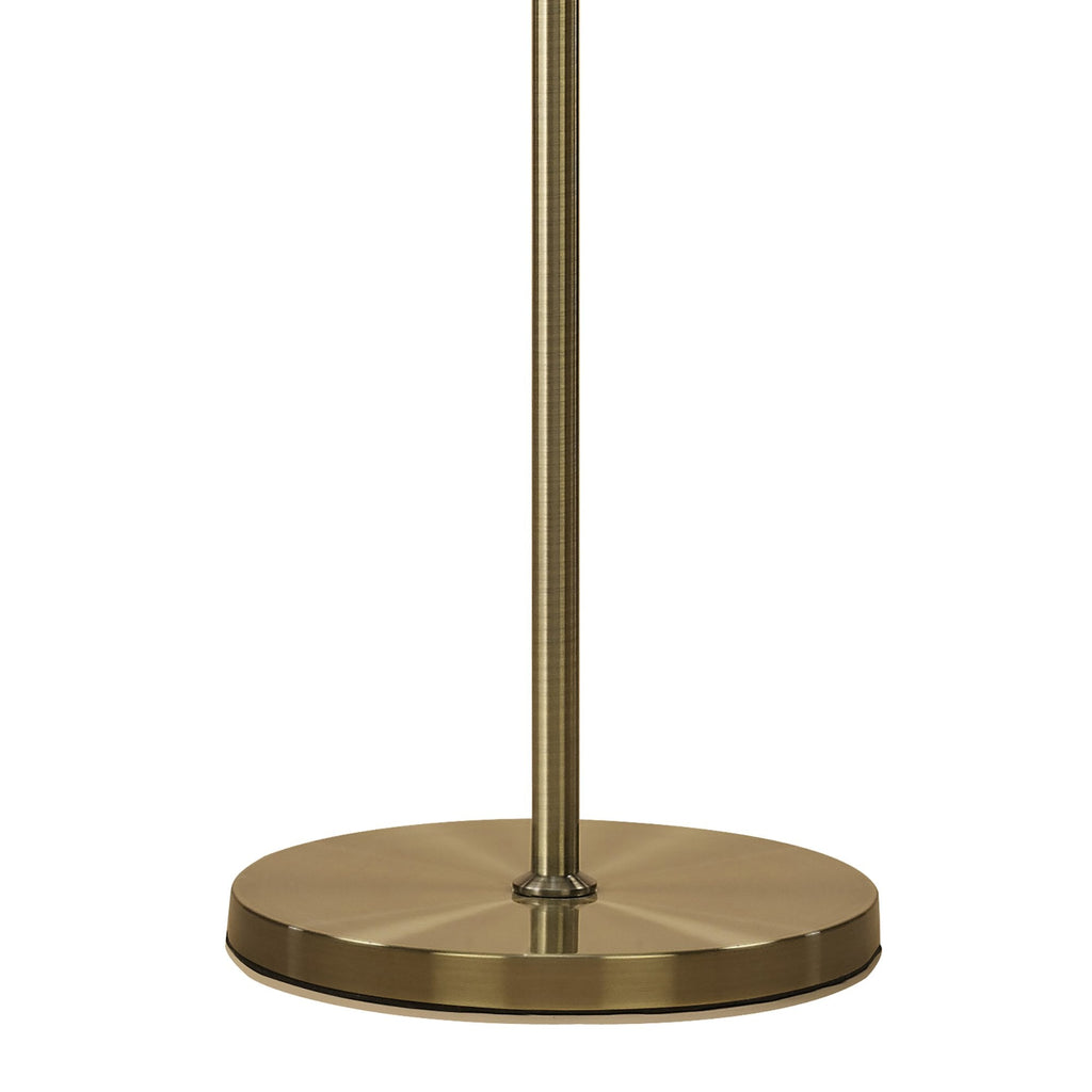 M3889/WS Tiffany Floor Lamp 3+3 Light E27+G9 Antique Brass White Shade & Clear Crystal