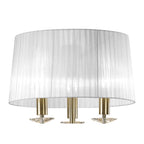 M3889/WS Tiffany Floor Lamp 3+3 Light E27+G9 Antique Brass White Shade & Clear Crystal