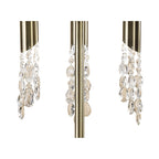 M3889/WS Tiffany Floor Lamp 3+3 Light E27+G9 Antique Brass White Shade & Clear Crystal